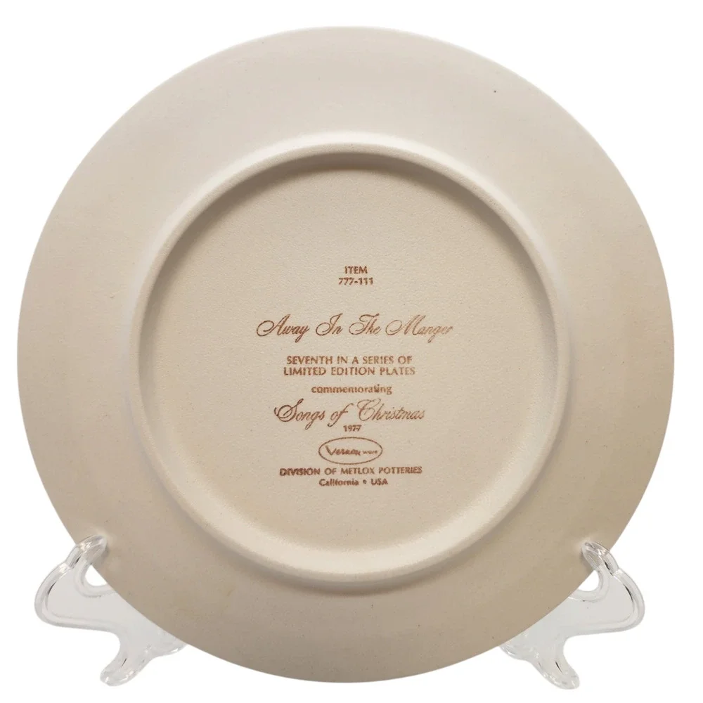 Vernon Ware Metlox 1977 Christmas Plate 